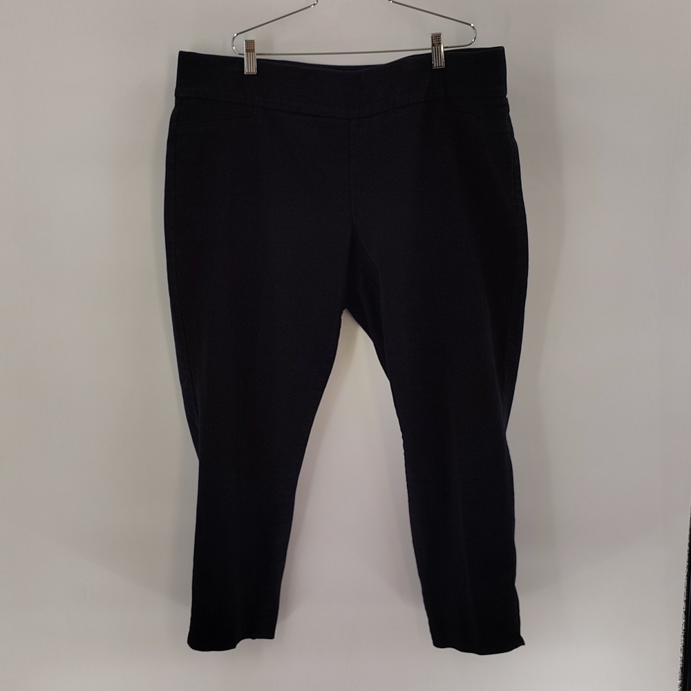St. John's Bay Ankle Pant Size 16W Black Elastic Waist Pull-on